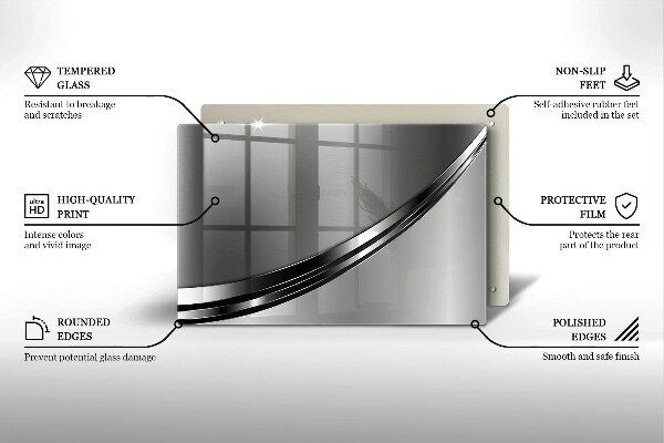 Placă sticla protectie aragaz Abstracția metalului