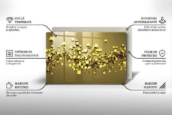Placă sticla protectie aragaz Geometrie abstractă 3D