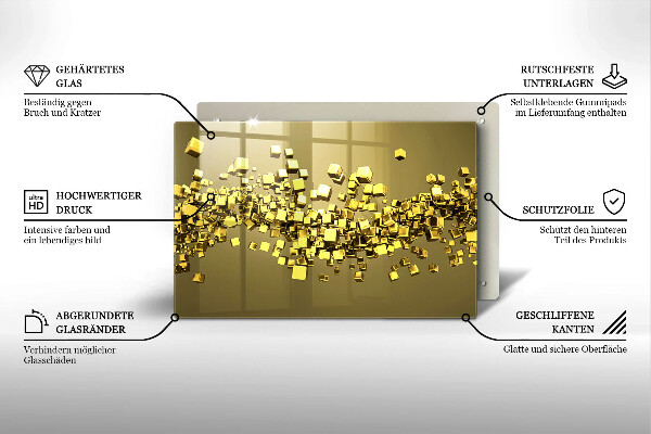 Placă sticla protectie aragaz Geometrie abstractă 3D