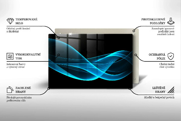 Placă sticla protectie aragaz Abstracția albastră