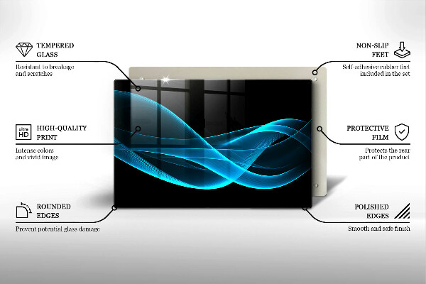 Placă sticla protectie aragaz Abstracția albastră