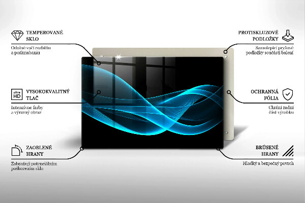 Placă sticla protectie aragaz Abstracția albastră