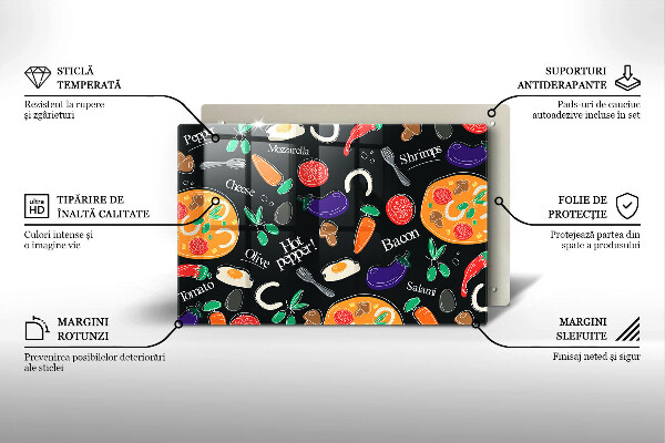 Placă sticla protectie aragaz Ilustrație alimentară