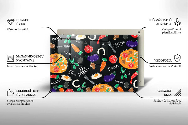 Placă sticla protectie aragaz Ilustrație alimentară
