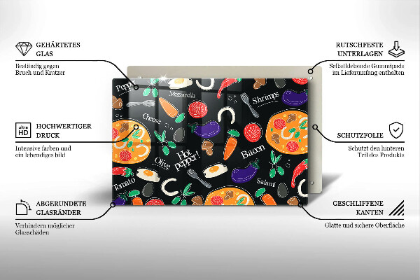 Placă sticla protectie aragaz Ilustrație alimentară