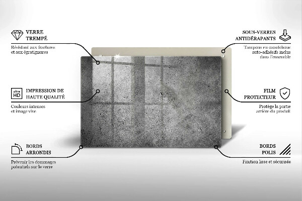 Placă din sticla protectie perete Textura de piatră de beton