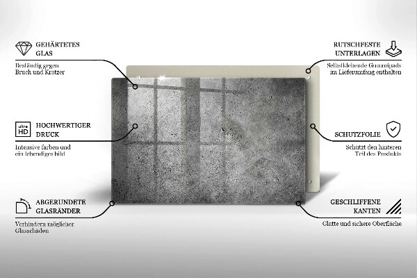 Placă din sticla protectie perete Textura de piatră de beton