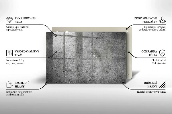 Placă din sticla protectie perete Textura de piatră de beton