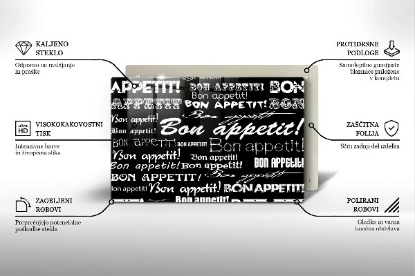 Placă sticla protectie aragaz Bucătărie subtitrat Bon appetit