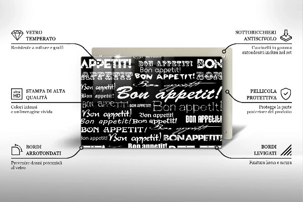 Placă sticla protectie aragaz Bucătărie subtitrat Bon appetit