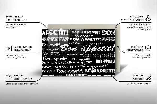 Placă sticla protectie aragaz Bucătărie subtitrat Bon appetit