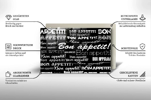 Placă sticla protectie aragaz Bucătărie subtitrat Bon appetit