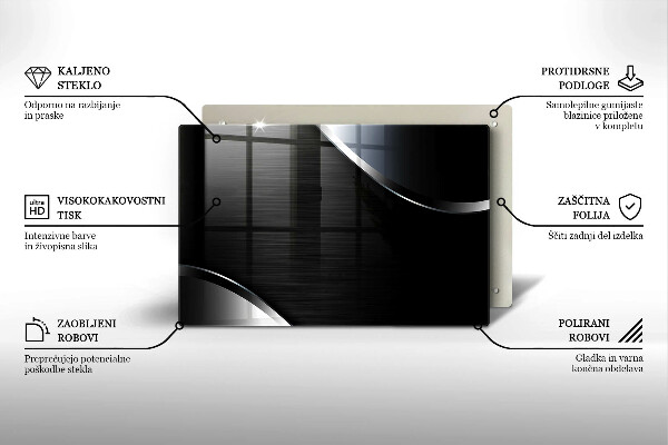 Placă sticla protectie aragaz Abstracția metalului