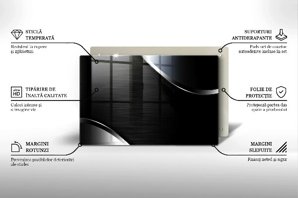 Placă sticla protectie aragaz Abstracția metalului