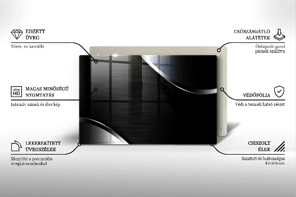 Placă sticla protectie aragaz Abstracția metalului