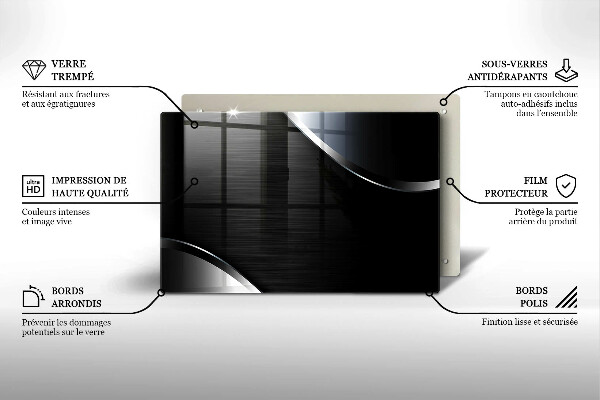 Placă sticla protectie aragaz Abstracția metalului