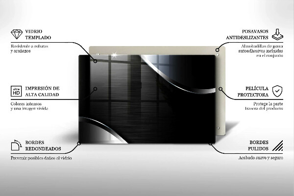 Placă sticla protectie aragaz Abstracția metalului