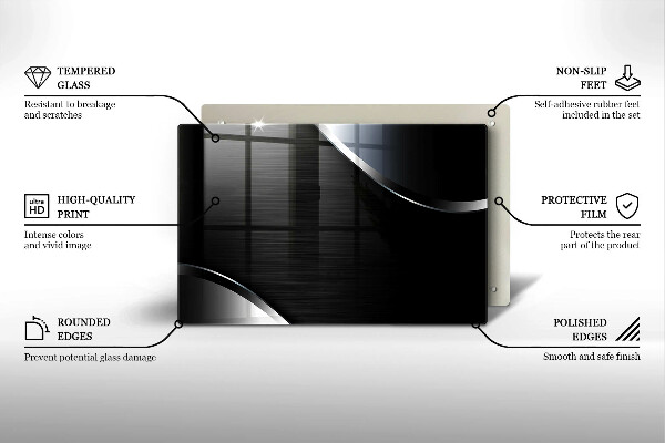 Placă sticla protectie aragaz Abstracția metalului