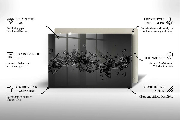 Placă sticla protectie aragaz Forme 3D abstracte