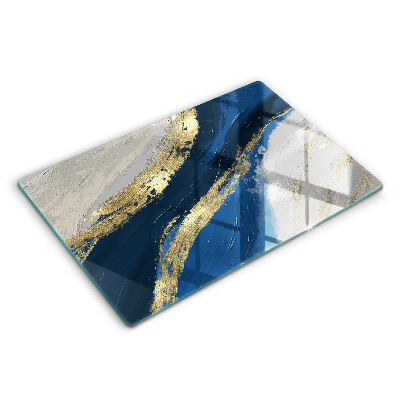 Placă din sticla protectie plita Textura cu aur