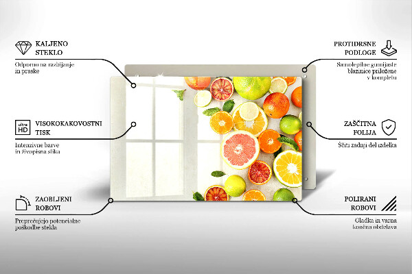 Placă sticla protectie aragaz Citrice