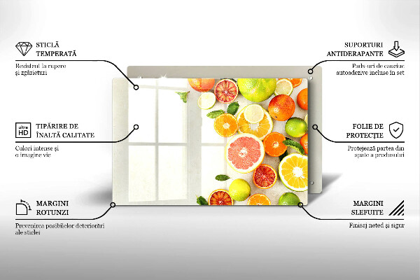 Placă sticla protectie aragaz Citrice