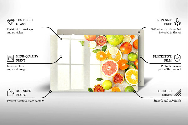 Placă sticla protectie aragaz Citrice