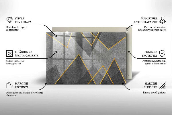 Placă sticla protectie aragaz Forme ascuțite