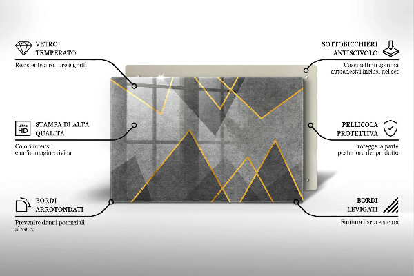 Placă sticla protectie aragaz Forme ascuțite