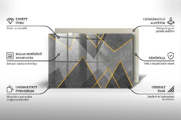 Placă sticla protectie aragaz Forme ascuțite