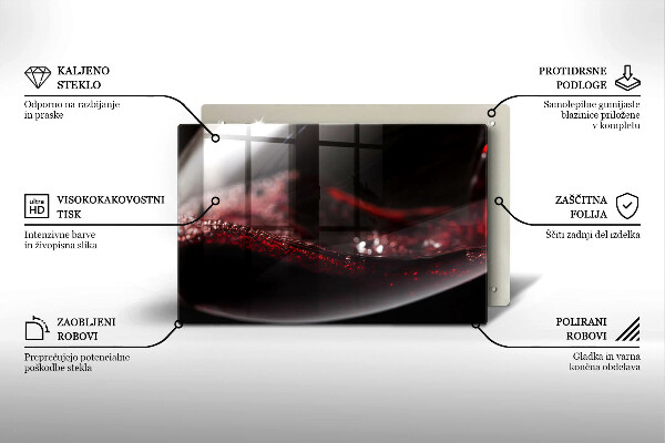 Placă sticla protectie aragaz Vin roșu într-un pahar