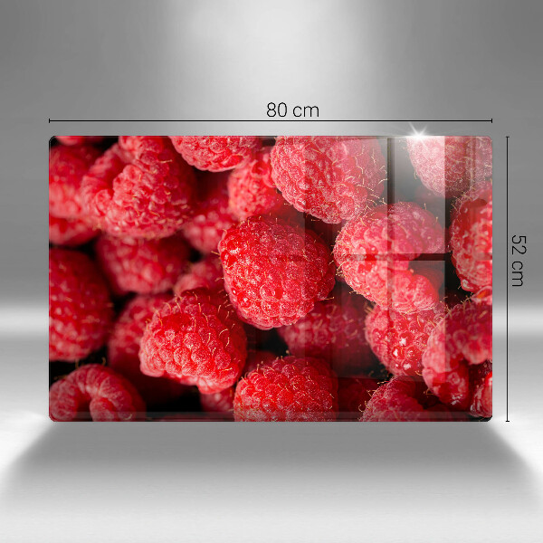 Placă sticla protectie aragaz Fructe de zmeură