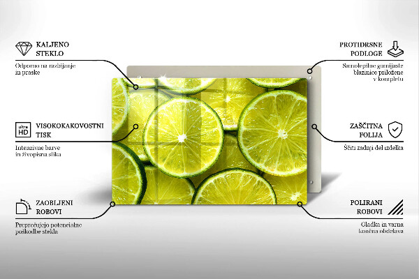 Placă sticla protectie aragaz Felii de lime
