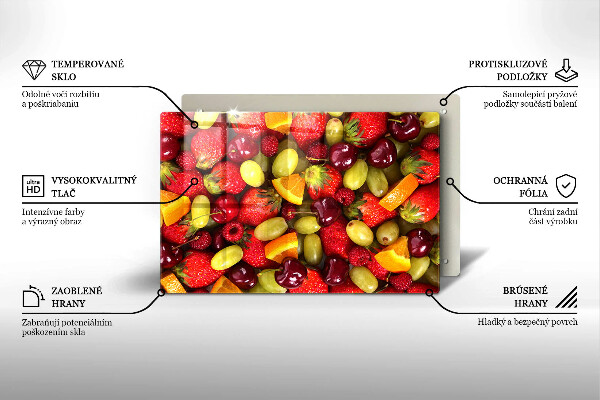 Placă sticla protectie aragaz Fructe de vară