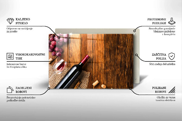 Placă sticla protectie aragaz O sticlă de vin roșu