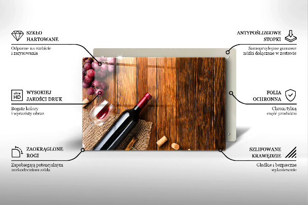 Placă sticla protectie aragaz O sticlă de vin roșu