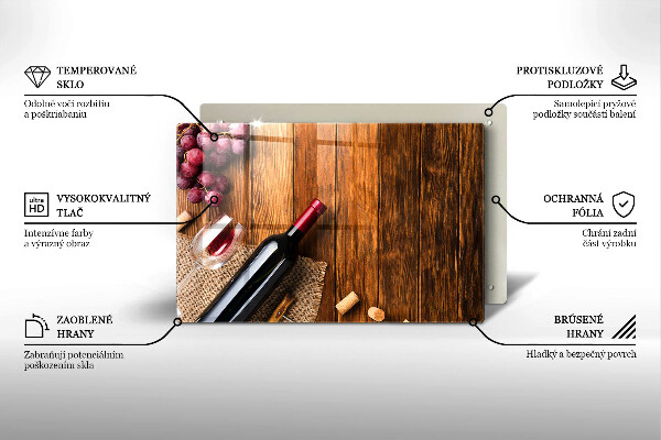 Placă sticla protectie aragaz O sticlă de vin roșu