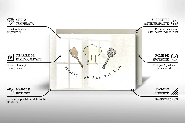 Placă sticla protectie aragaz Master of the Kitchen