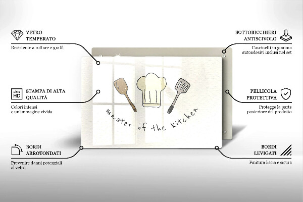 Placă sticla protectie aragaz Master of the Kitchen