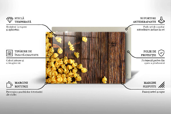 Placă sticla protectie aragaz Paste pe masă