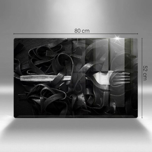 Placă sticla protectie aragaz Paste Tagliatelle negre