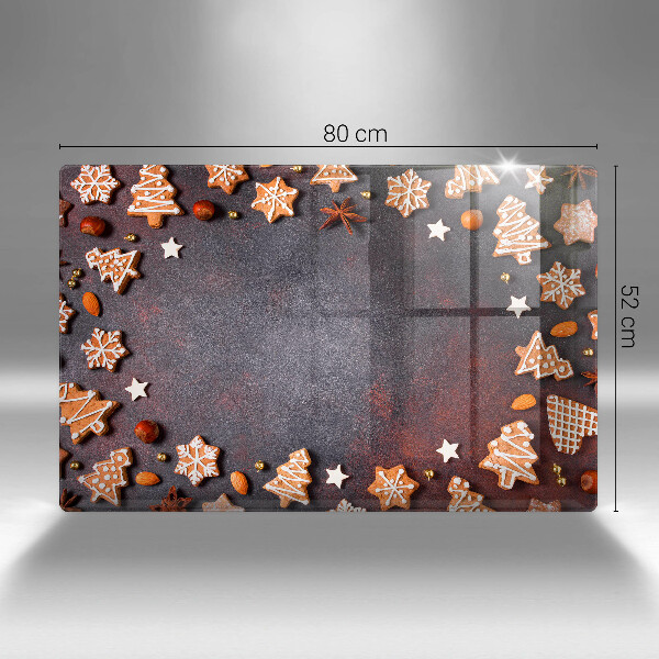 Placă sticla protectie aragaz Crăciun turtă dulce