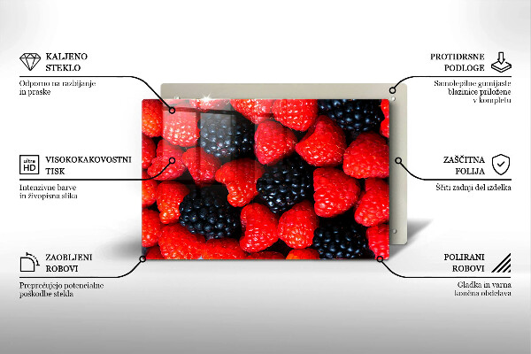 Placă sticla protectie aragaz Zmeura si murele