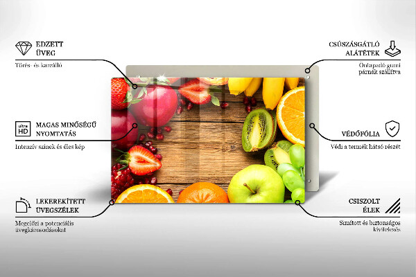 Placă sticla protectie aragaz Fructe proaspete