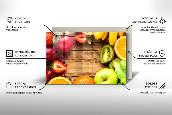 Placă sticla protectie aragaz Fructe proaspete