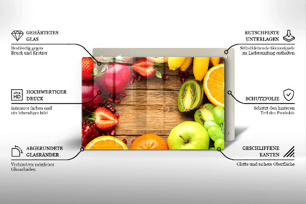 Placă sticla protectie aragaz Fructe proaspete