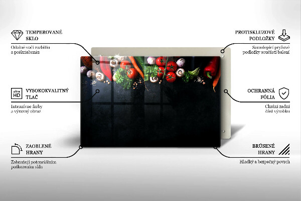 Placă sticla protectie aragaz Legume colorate