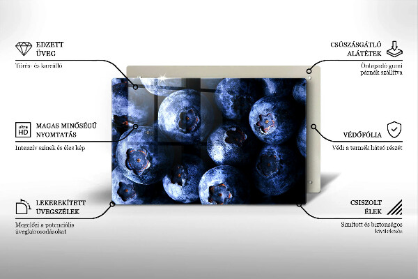 Placă sticla protectie aragaz Prim-plan cu fructe de padure