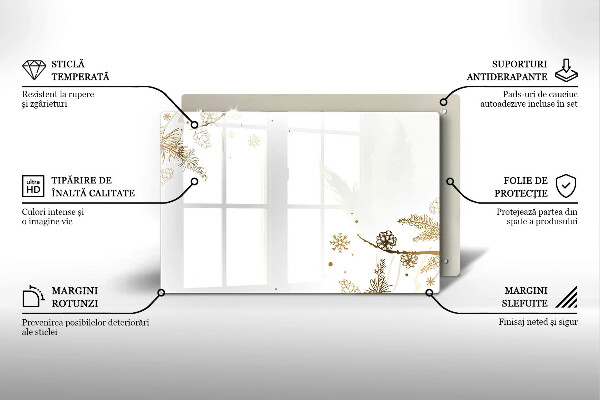 Placă sticla protectie aragaz Decoratiuni de iarna