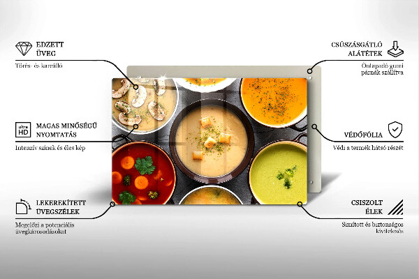 Placă sticla protectie aragaz Supe colorate